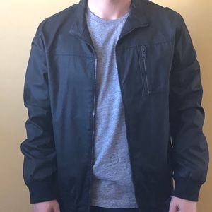 Faux leather bomber jacket